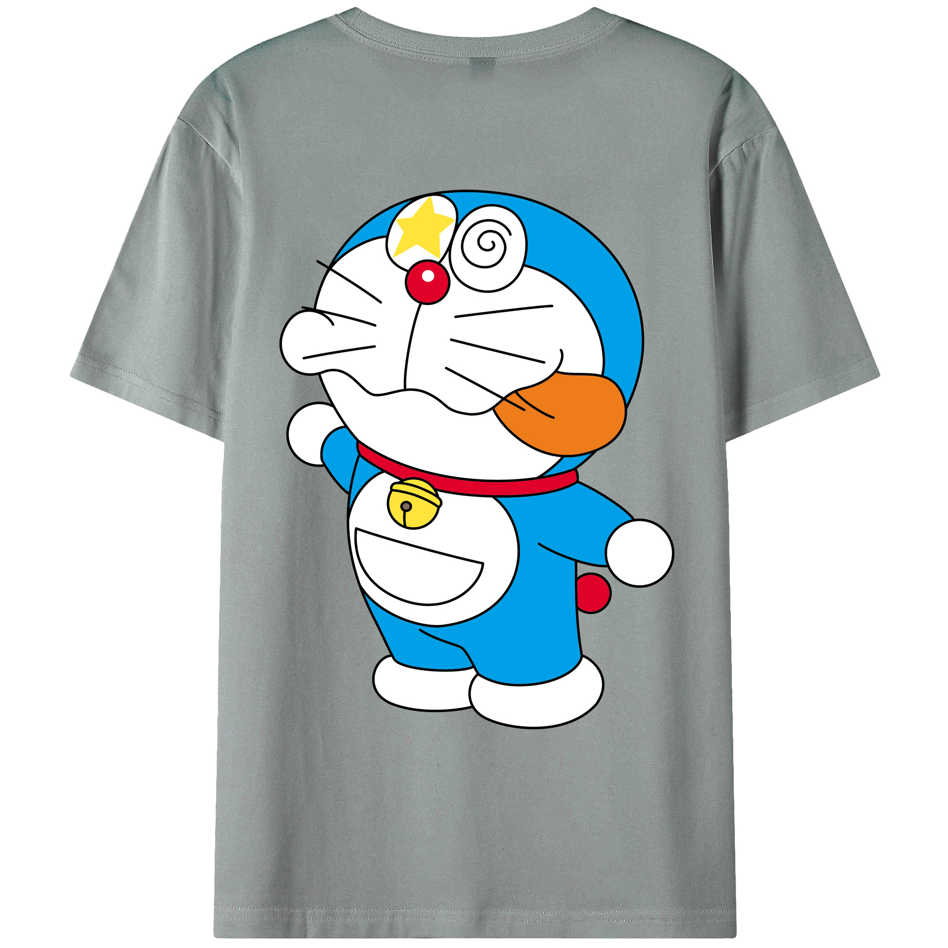 （画像用） ドラえもん Doraemon 綿100％ メンズ半袖Tシャツ（バックプリント） 通気性
